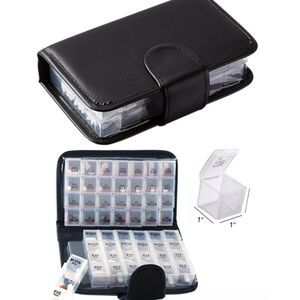 Smart Essentials Black 14 Day Pill & Vitamin Organizer - 7.5" L, 5" W, 2.25" H